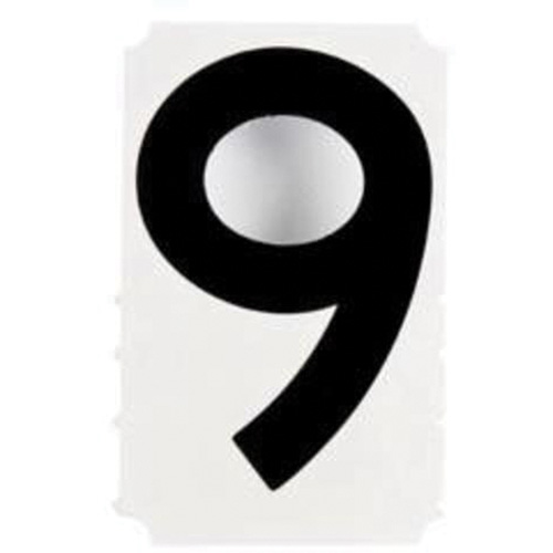 Quick-Align&reg; Individual Gothic Number and Letter Labels, 9, 4" H, Black Haskins Industrial Inc.