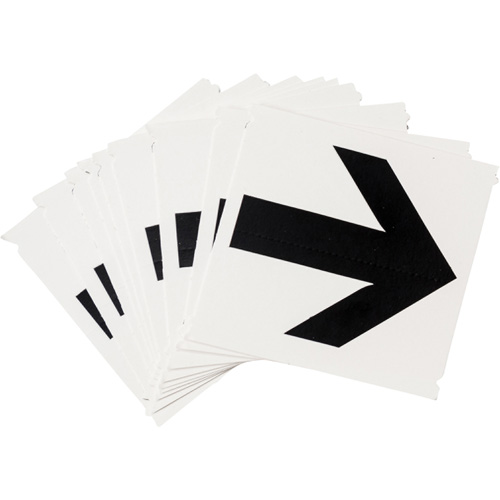 Quick-Align&reg; Individual Gothic Number and Letter Labels, Arrow Symbol, 4" H, Black Haskins Industrial Inc.