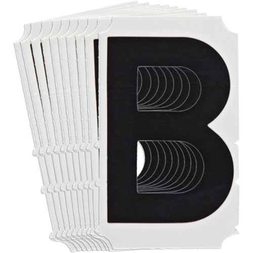 Quick-Align&reg; Individual Gothic Number and Letter Labels, B, 4" H, Black Haskins Industrial Inc.
