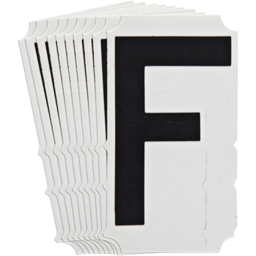 Quick-Align&reg; Individual Gothic Number and Letter Labels, F, 4" H, Black Haskins Industrial Inc.