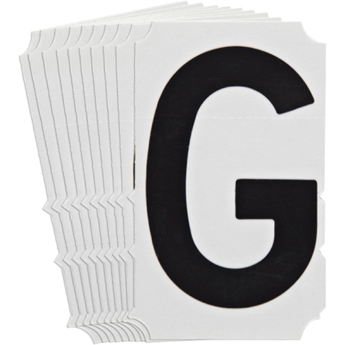 Quick-Align&reg; Individual Gothic Number and Letter Labels, G, 4" H, Black Haskins Industrial Inc.