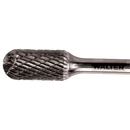 Double Cut Cylindrical Round Nose Carbide Burr, 1/2" Dia., 1" Depth of Cut Haskins Industrial Inc.