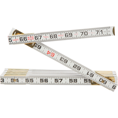 Red End&reg; Two Way&reg; Rule, 6' L, Wood, 1/16" Graduations Haskins Industrial Inc.