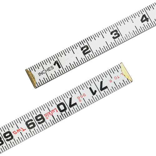 Red End&reg; Two Way&reg; Rule, 6' L, Wood, 1/16" Graduations Haskins Industrial Inc.