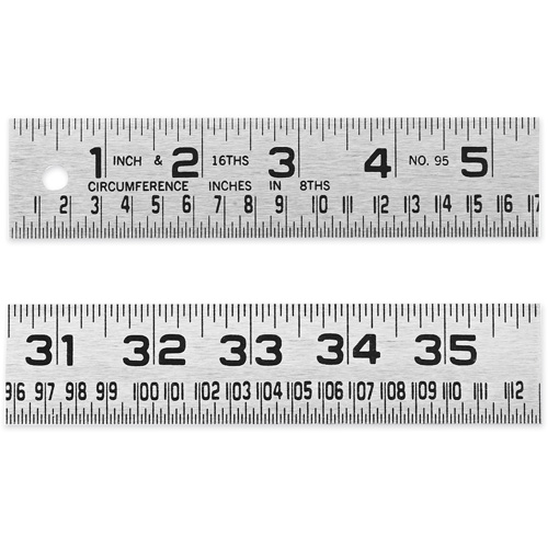 Tinner's Circumference Rule, 4' L, Steel, 1/16" Graduations Haskins Industrial Inc.