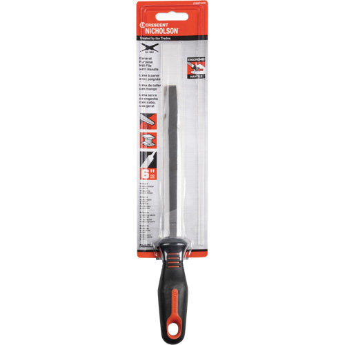 Single Cut File with Ergonomic Handle, Rectangular, 6", Bastard Haskins Industrial Inc.