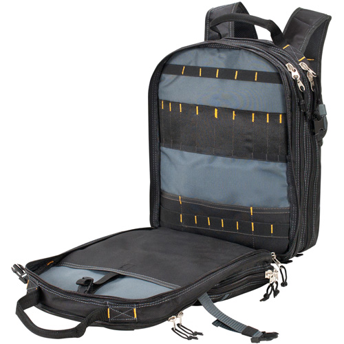 75-Pocket Tool Backpacks, 13" L x 17-1/2" W, Black, Nylon Haskins Industrial Inc.