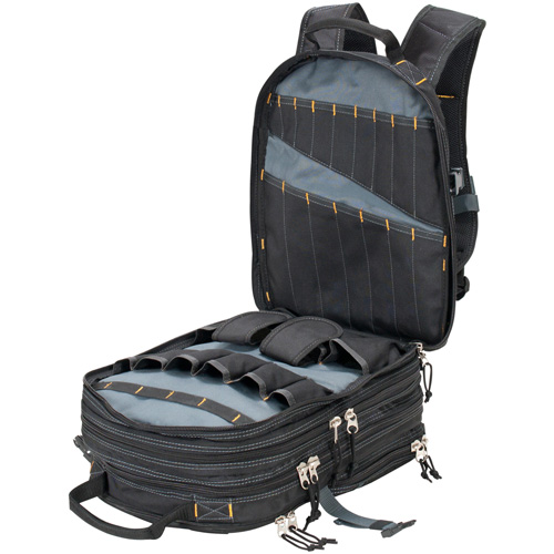 75-Pocket Tool Backpacks, 13" L x 17-1/2" W, Black, Nylon Haskins Industrial Inc.
