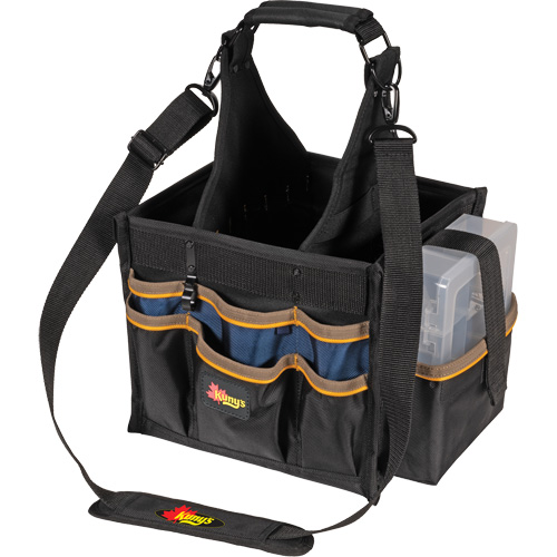 Grands porte-outils pour &eacute;lectriciens et travaux de maintenance, Polyester, 23 pochettes, Noir Haskins Industrial Inc.