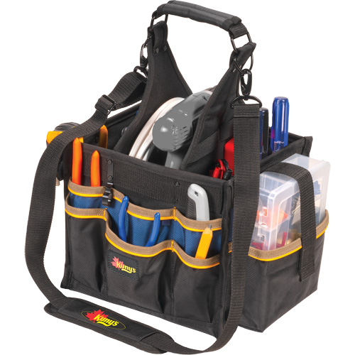 Grands porte-outils pour &eacute;lectriciens et travaux de maintenance, Polyester, 23 pochettes, Noir Haskins Industrial Inc.