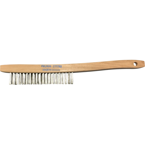 Brosses de nettoyage &agrave; manche recourb&eacute;, Acier inoxydable, 3 x 19 rangs de fils, Longueur 14" Haskins Industrial Inc.
