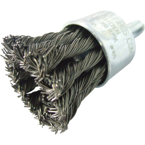 Knotted Wire End Brushes, 1" Dia., 0.020" Wire Dia., 1/4" Shank Haskins Industrial Inc.
