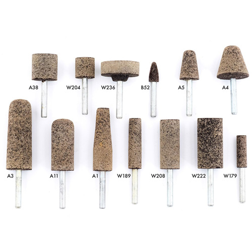 Meules r&eacute;sinoides mont&eacute;es sur tige A36Q, A11, Oxyde d'aluminium, 11/16" dia., 2" lo, 36 Grain Haskins Industrial Inc.