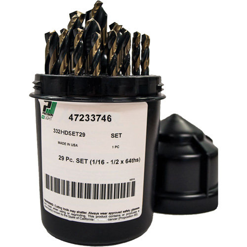 Jeu de forets robustes, 29 morceaux, Acier rapide Haskins Industrial Inc.