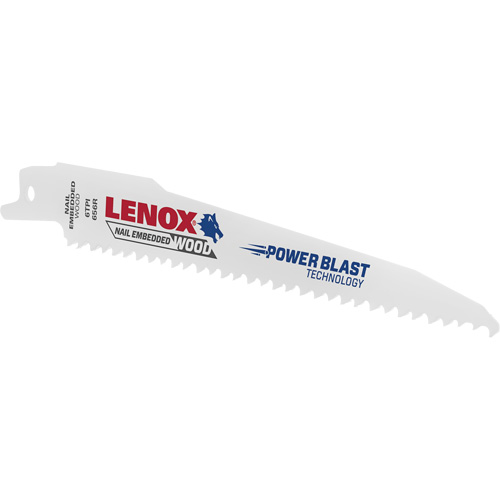 Reciprocating Wood Saw Blade, Bi-Metal, 6 TPI, 6" L x 3/4" W Haskins Industrial Inc.