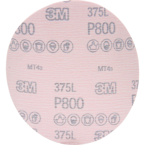 Hookit 375L Film Disc, 6" Dia., P800 Grit, Aluminum Oxide Haskins Industrial Inc.
