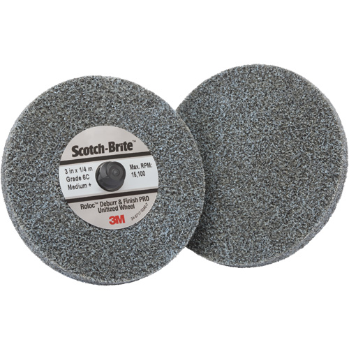 Roloc Deburr & Finish Pro TR Unitized Wheel, 3" x 1/4", Medium Grit, Ceramic Haskins Industrial Inc.