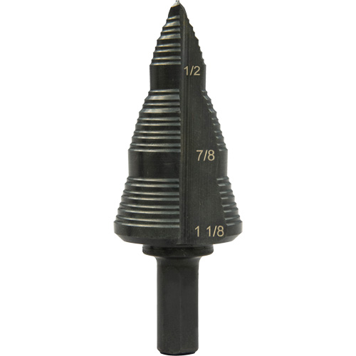 #9 Multi-Hole Step Bit, 3/16" - 1-1/8" , High Speed Steel Haskins Industrial Inc.