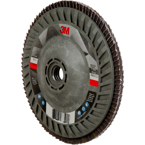 Disque &agrave; lamelles &agrave; changement rapide 769F, 5" x 5/8"-11, Type 27, Grain 120+, C&eacute;ramique Haskins Industrial Inc.