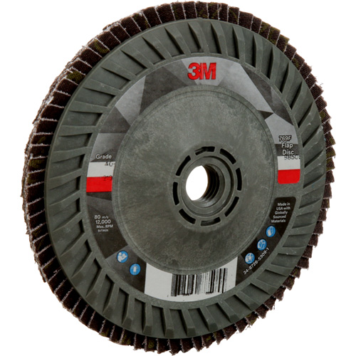 Disque &agrave; lamelles &agrave; changement rapide 769F, 5" x 5/8"-11, Type 27, Grain 40+, C&eacute;ramique Haskins Industrial Inc.