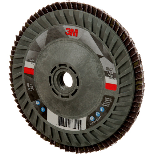 Disque &agrave; lamelles &agrave; changement rapide 769F, 5" x 5/8"-11, Type 27, Grain 40+, C&eacute;ramique Haskins Industrial Inc.