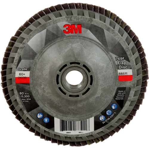 Disque &agrave; lamelles &agrave; changement rapide 769F, 4-1/2" x 5/8"-11, Type 27, Grain 60+, C&eacute;ramique Haskins Industrial Inc.
