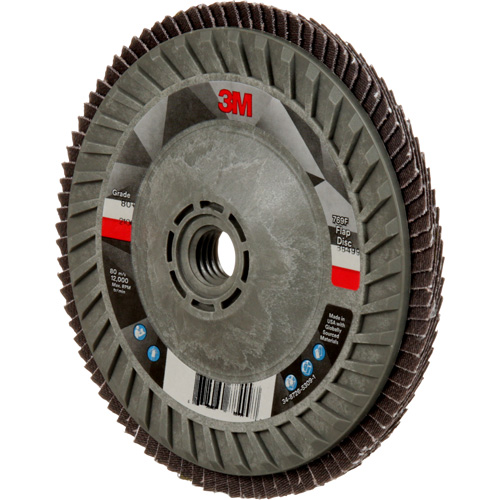 Disque &agrave; lamelles &agrave; changement rapide 769F, 5" x 5/8"-11, Type 29, Grain 80+, C&eacute;ramique Haskins Industrial Inc.
