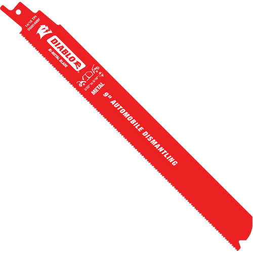 Reciprocating Blade for Auto Dismantling, Bi-Metal, 14-18 TPI, 9" L x 1" W Haskins Industrial Inc.