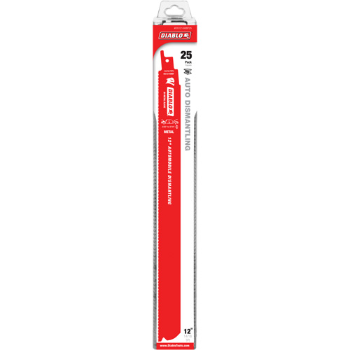 Reciprocating Blade for Auto Dismantling, Bi-Metal, 10-14 TPI, 12" L x 1" W Haskins Industrial Inc.