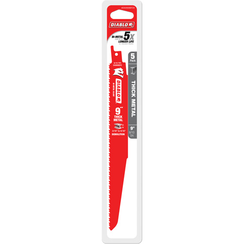 Reciprocating Blade for Thick Metal/Demolition, Bi-Metal, 8-10 TPI, 9" L Haskins Industrial Inc.