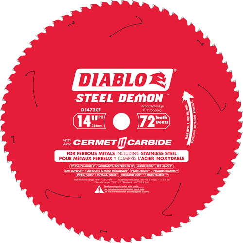 Steel Demon Cermet II Circular Saw Blade, 14", 72 Teeth, Metal Use Haskins Industrial Inc.