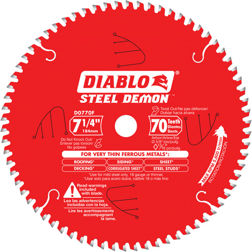 Steel Demon Cutting Saw Blade, 7-1/4", 70 Teeth, Metal Use Haskins Industrial Inc.