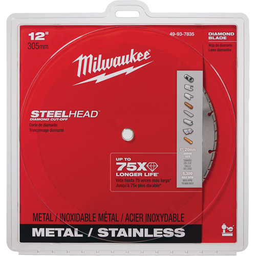Lame &agrave; tronçonner au diamant Steelhead, 12", Pour M&eacute;tal Haskins Industrial Inc.