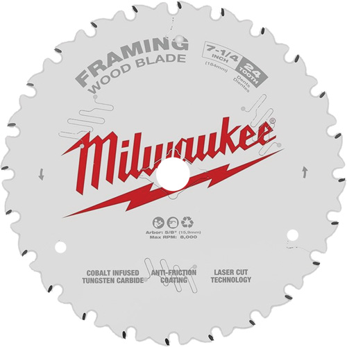 Framing Circular Saw Blade, 7-1/4", 24 Teeth, Wood Use Haskins Industrial Inc.