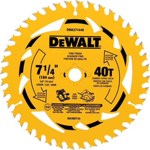 Circular Saw Blade, 7-1/4", 40 Teeth, Wood Use Haskins Industrial Inc.