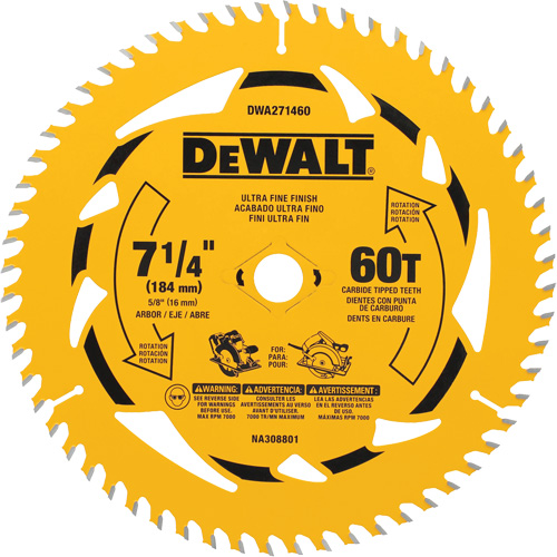 Circular Saw Blade, 7-1/4", 60 Teeth, Wood Use Haskins Industrial Inc.