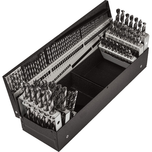 Jeu de forets s&eacute;rie courte combin&eacute;s, 114 morceaux, Acier rapide Haskins Industrial Inc.