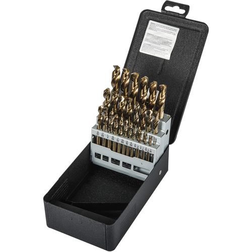 Jeu de forets robustes pour machine-outil, 29 morceaux, Acier rapide au cobalt Haskins Industrial Inc.
