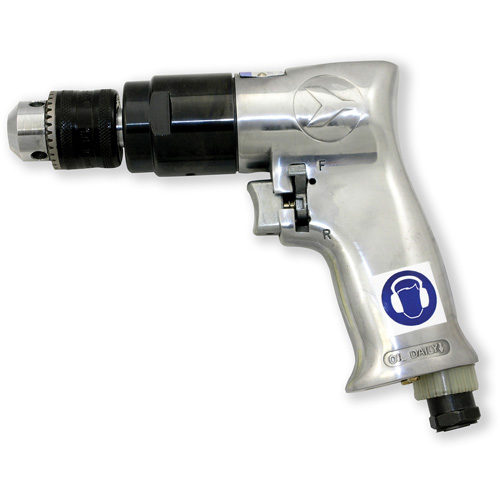 ADX380R Perceuse pneumatique r&eacute;versible, 4 pi³/min, 1/4" NPT, 86,8 dBA, 3/8" mandrin, Avec cl&eacute; Haskins Industrial Inc.