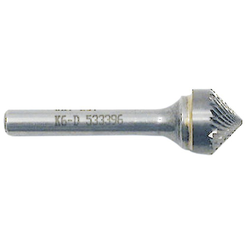 Fraise conique pointue, 1/2" dia., 1/4" Tige, 1/4" Prof. de la coupe Haskins Industrial Inc.
