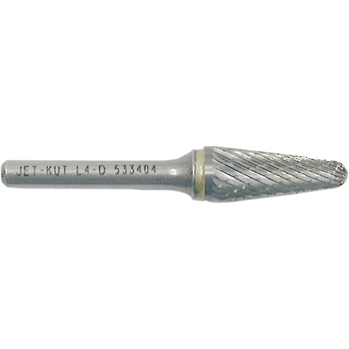 Fraise conique avec extr&eacute;mit&eacute; en rayon L4-D JET-KUT, 1/4" dia., 1/4" Tige, 1-1/8" Prof. de la coupe Haskins Industrial Inc.