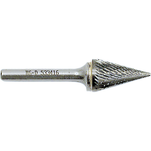 Fraise conique pointue, 1/2" dia., 1/4" Tige, 7/8" Prof. de la coupe Haskins Industrial Inc.
