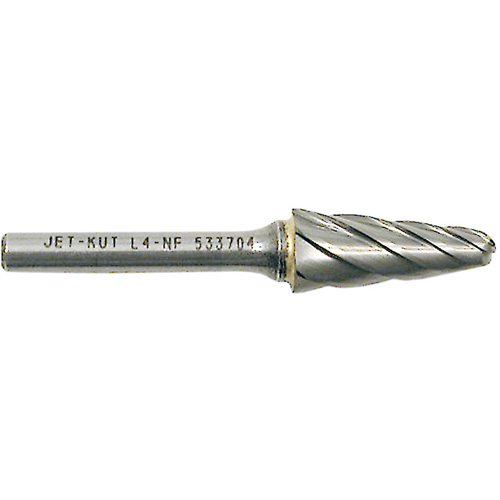 L4-NF 1/4" Taper Shape Bur for Aluminum/Non-ferrous Materials, 1/2" Dia. Haskins Industrial Inc.
