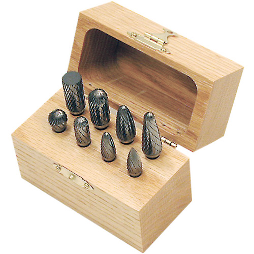 CBK-8 Carbide Bur Set in Wooden Box, 8 Pieces Haskins Industrial Inc.