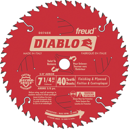 Contractor Saw Blade - Finishing Saw Blades, 7-1/4", 40 Teeth, Wood Use Haskins Industrial Inc.