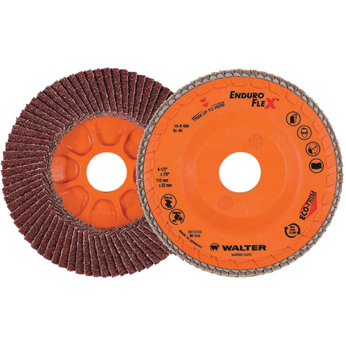 Enduro-Flex Flap Disc, 4-1/2" x 7/8", Type 27, 40 Grit, Zirconia Alumina Haskins Industrial Inc.