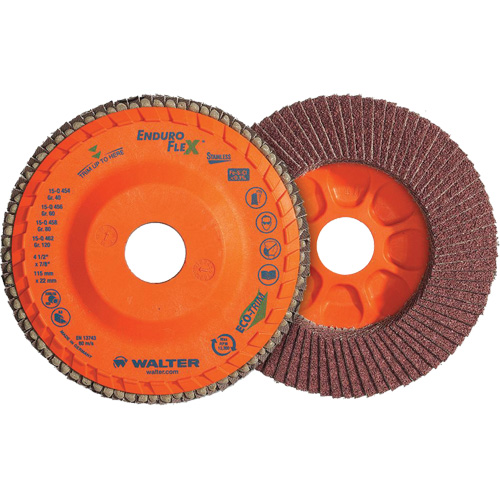 Enduro-Flex Stainless Flap Disc, 5" x 5", Type 27, 120 Grit, Zirconia Alumina Haskins Industrial Inc.