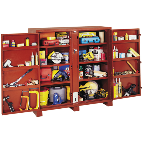 Jobsite Shelf Cabinet, Steel, 58.7 Cubic Feet, Red Haskins Industrial Inc.