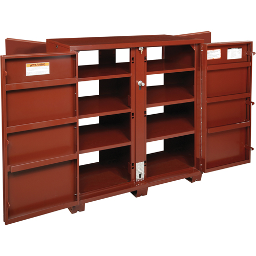 Jobsite Shelf Cabinet, Steel, 63.7 Cubic Feet, Red Haskins Industrial Inc.