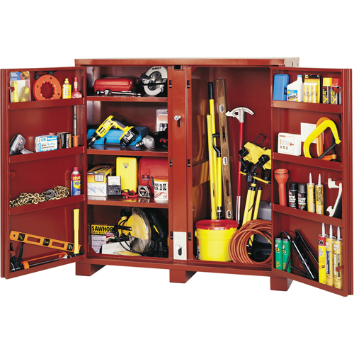 Jobsite Shelf Cabinet, Steel, 47.5 Cubic Feet, Red Haskins Industrial Inc.